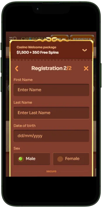 Cleobetra Enter personal details